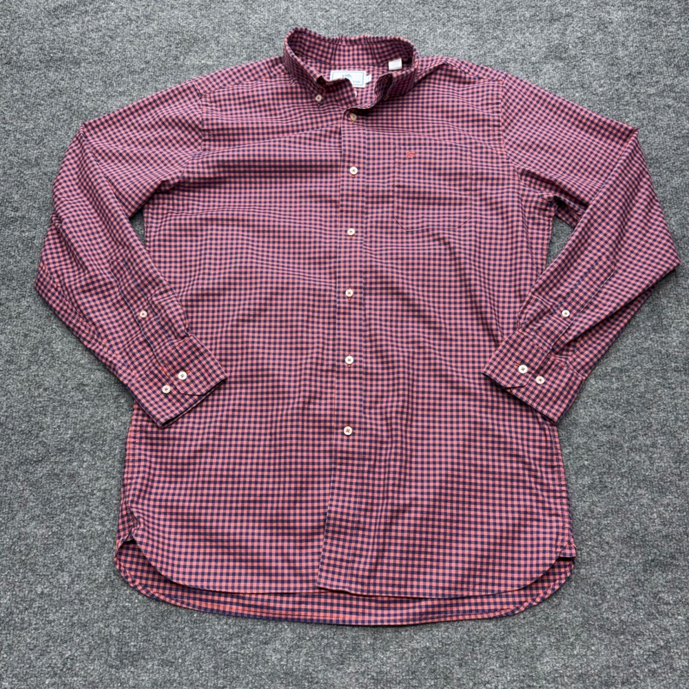 Southern Tide Mens Classic Fit Gingham Button Down Shirt Red Navy Blue Size M
